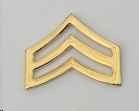 Sergeant Insignia, Large (Pair)- Gold
