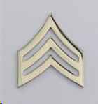 Sergeant Insignia, Small (Pair)- Silver